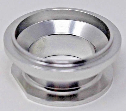 Billet aluminum BOV adapter flange for HKS SSQV to TiAL-style 50mm BOV, engine parts by Jack Spania Racing.