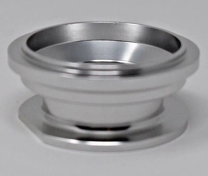 Jack Spania Racing BOV Adapter Flange in billet aluminum, converts HKS SSQV to 50mm TiAL-style blow-off valve, engine parts.