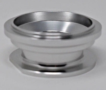 Jack Spania Racing BOV Adapter Flange in billet aluminum, converts HKS SSQV to 50mm TiAL-style blow-off valve, engine parts.