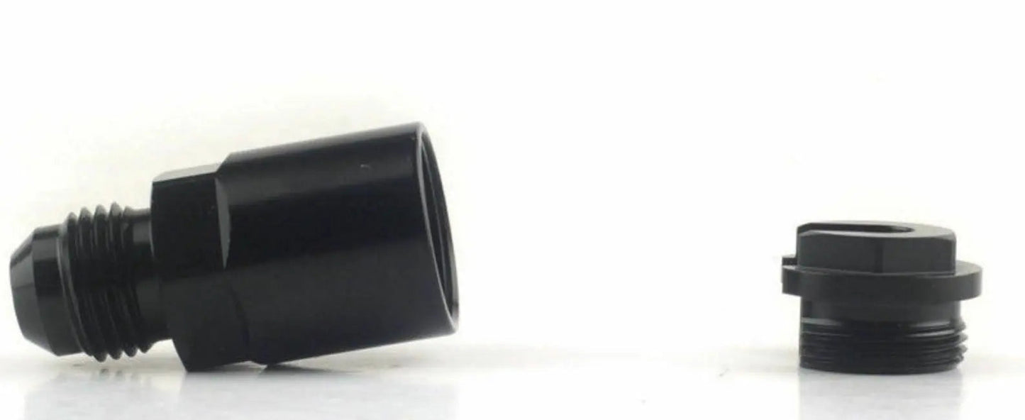 Jack Spania Racing Fuel Line EFI Adapter Fitting -6 AN Male to 5/16" quick disconnect push hardline for engine fuel systems.