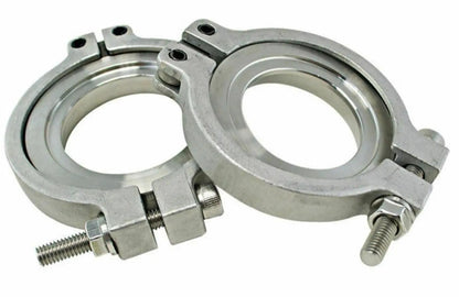 Jack Spania Racing Wastegate V-Band Clamp Kit for 38mm and 44mm turbo wastegates with bolts, nuts, and seals for TiAL MVS/MVR.