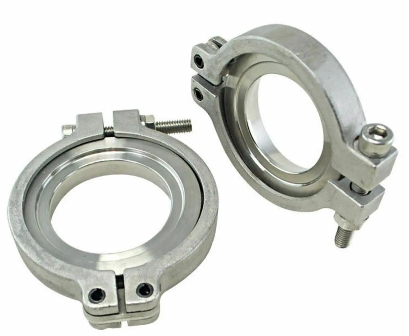 Jack Spania Racing wastegate V-band clamp kit with bolts, nuts, and seals for 38mm and 44mm TiAL MVS/MVR engine parts