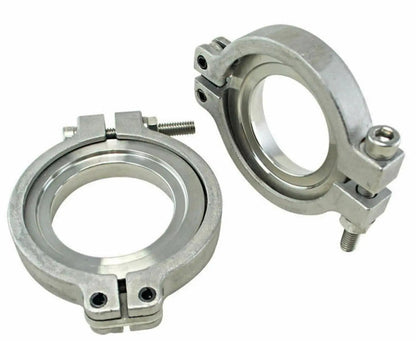Jack Spania Racing wastegate V-band clamp kit with bolts, nuts, and seals for 38mm and 44mm TiAL MVS/MVR engine parts