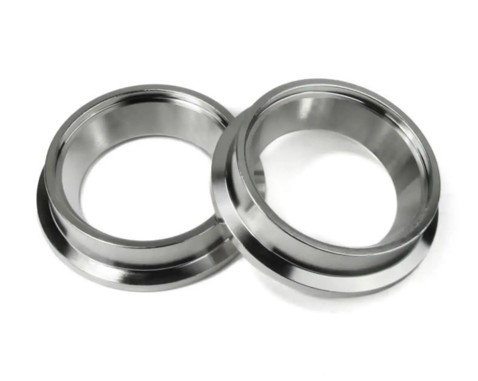 38mm SS304 stainless wastegate flange set with inlet and outlet V-band for TiAL MVR, by Jack Spania Racing, engine part.