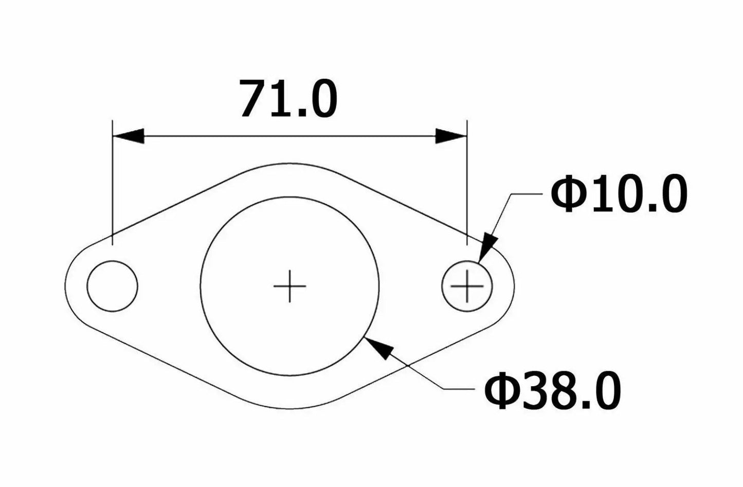 Jack Spania Racing wastegate gasket for 35mm/38mm TiAL-style dump tube, 2-bolt flange, engine part for turbocharger applications.