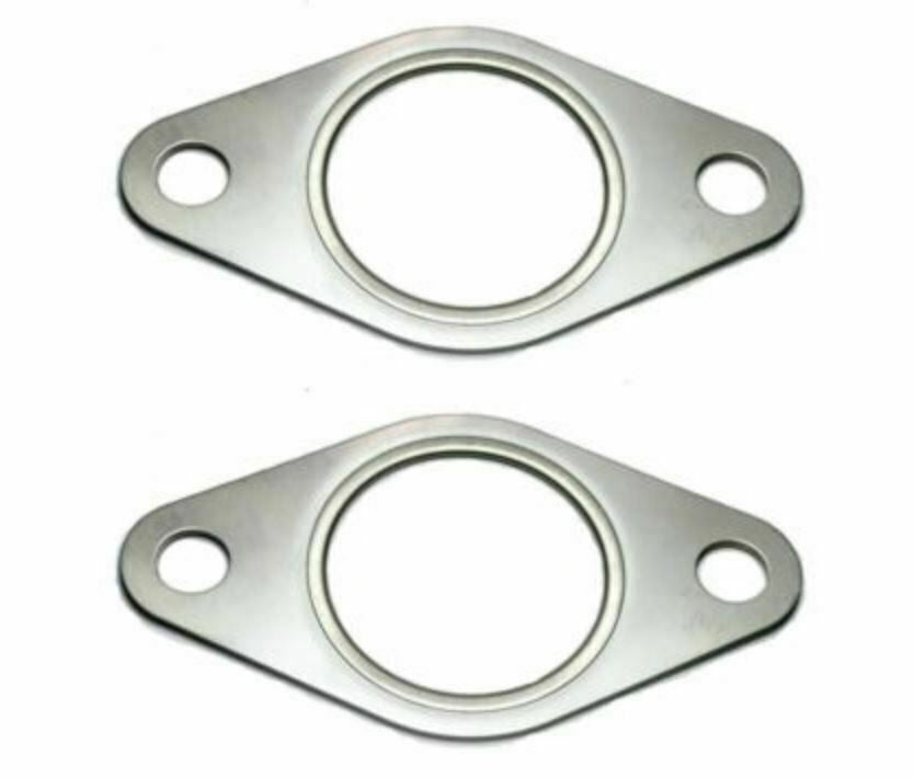 Two Jack Spania Racing wastegate gaskets, 35mm and 38mm, for TiAL and Turbosmart wastegates, shown in close-up view.