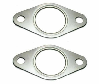 Two Jack Spania Racing wastegate gaskets, 35mm and 38mm, for TiAL and Turbosmart wastegates, shown in close-up view.