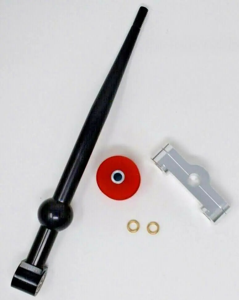 Jack Spania Racing dual bend short shifter with poly billet D-Series shift linkage bushings for Honda Civic transmission upgrade