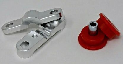Jack Spania Racing dual bend short shifter with poly billet D-series shift linkage bushings for Honda Civic transmission upgrade.