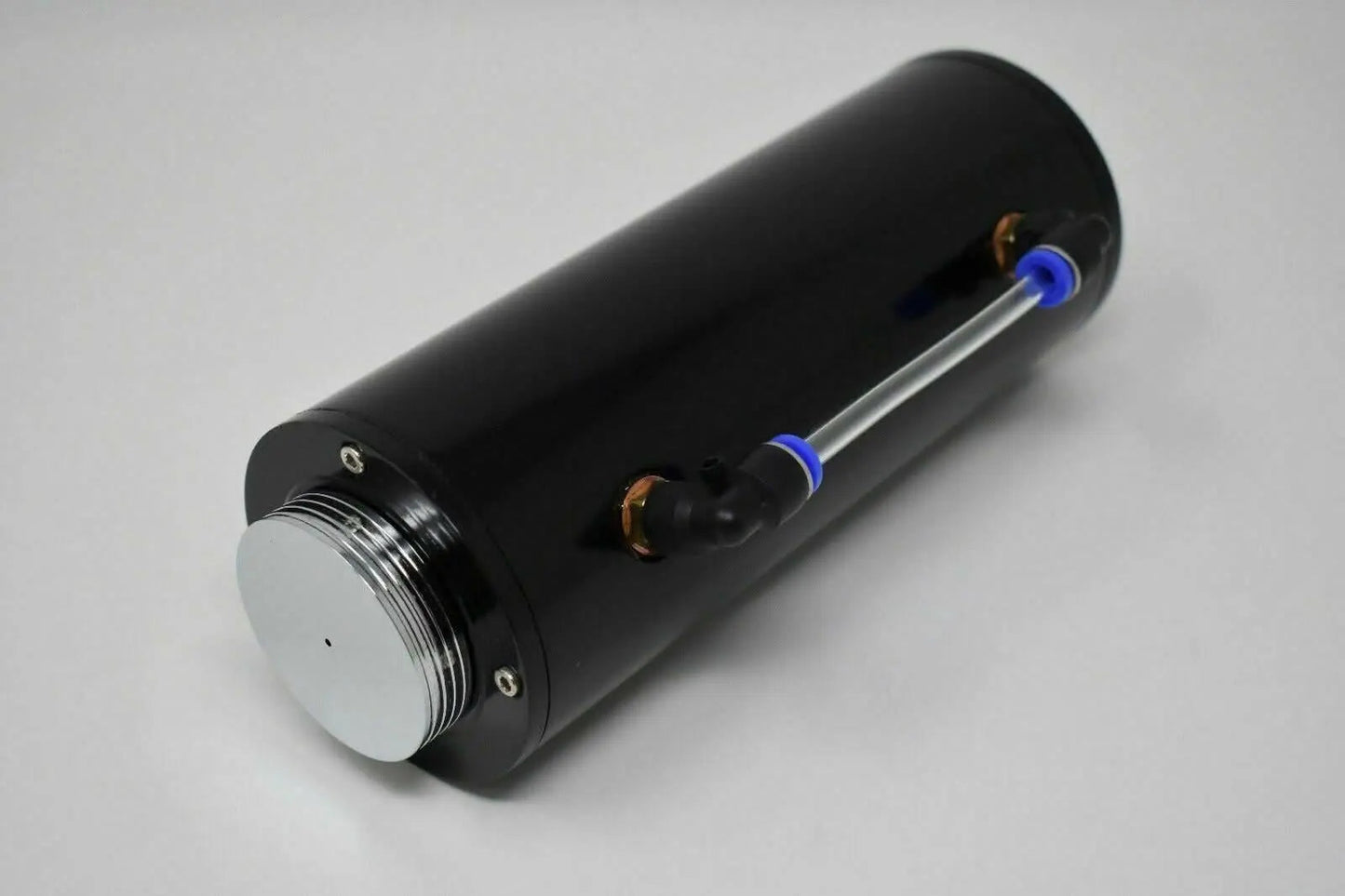 Jack Spania Racing aluminum overflow coolant tank reservoir for engine cooling, 500ML water catch can with radiator-style design.