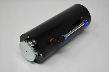 Jack Spania Racing aluminum overflow coolant tank reservoir for engine cooling, 500ML water catch can with radiator-style design.