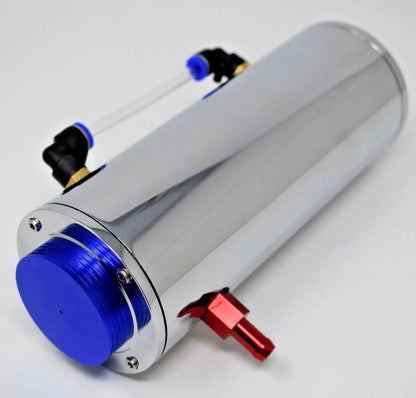 Jack Spania Racing aluminum overflow coolant tank with 500ML capacity for engine water catch can and radiator cooling system.