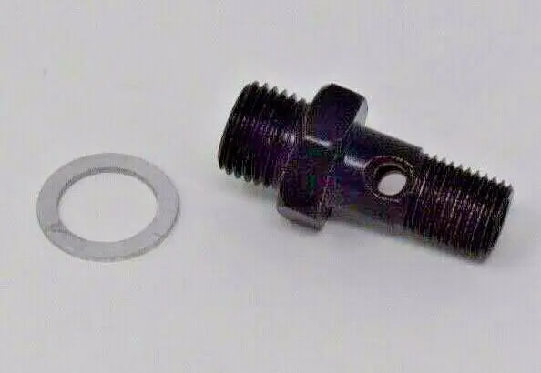 Jack Spania Racing high volume fuel rail banjo bolt with hole for AEM Honda Acura B D K Series engine parts, close-up view