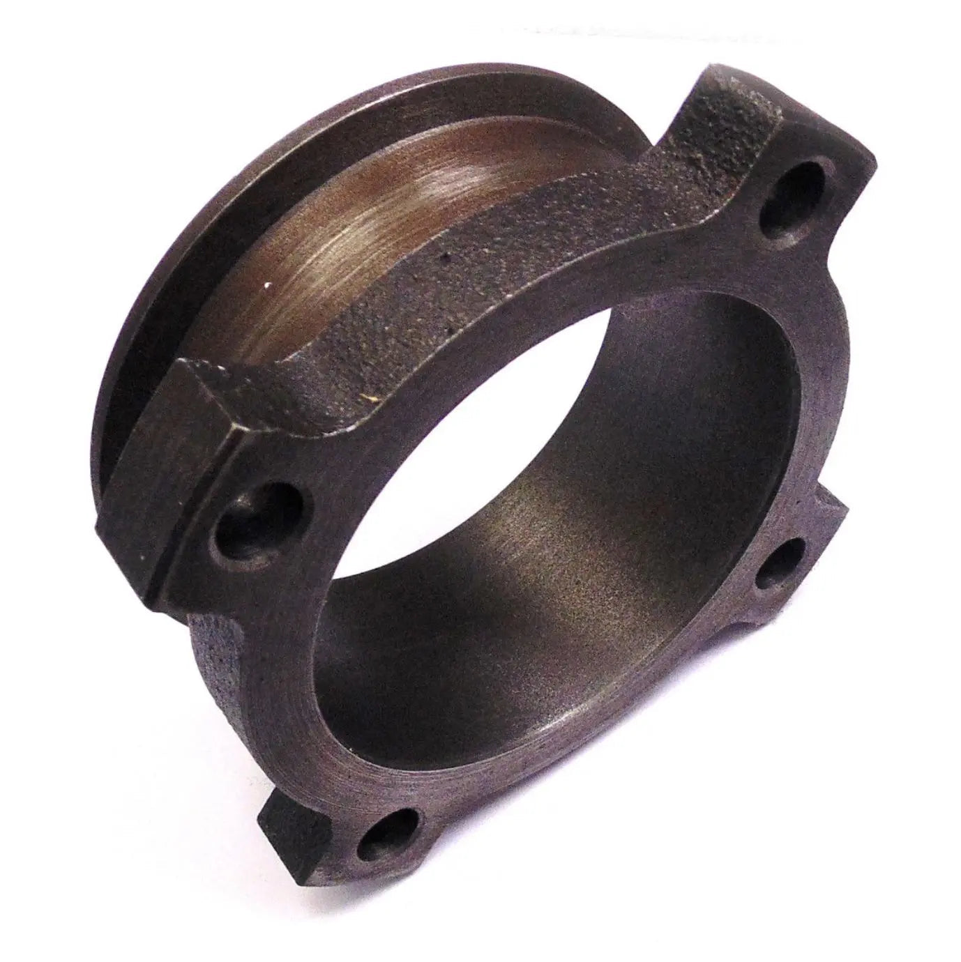 Jack Spania Racing 3-inch exhaust downpipe flange to V-band adapter for GT30 and GT35 T3 turbo engines, made of durable metal.