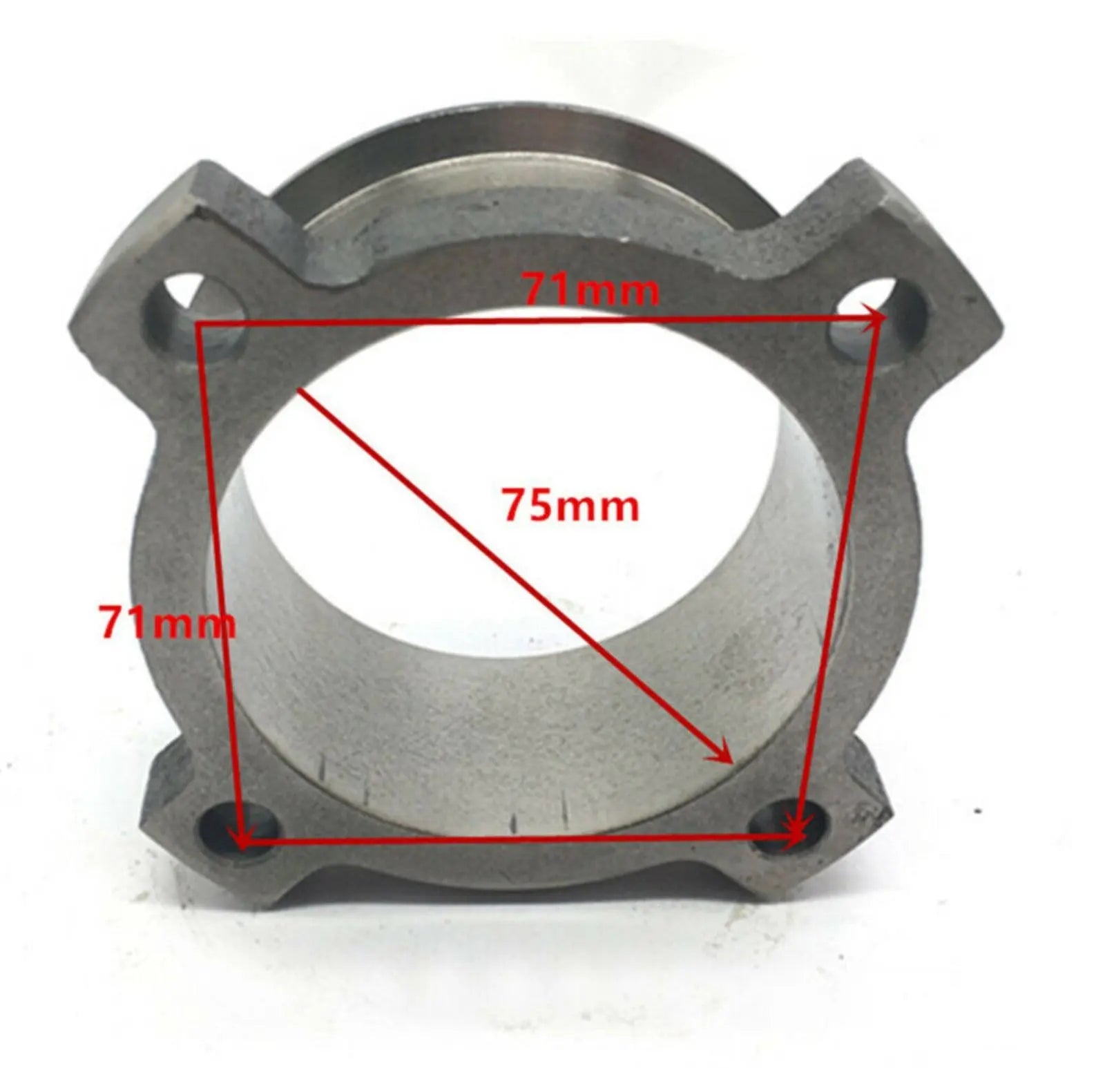 Jack Spania Racing 3-inch V-band adapter flange for exhaust downpipe, compatible with GT30 GT35 T3 engine turbos.