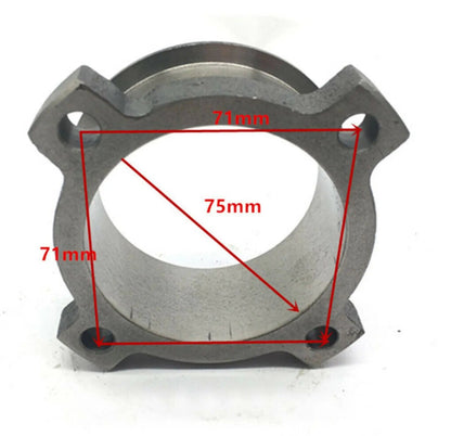 Jack Spania Racing 3-inch V-band adapter flange for exhaust downpipe, compatible with GT30 GT35 T3 engine turbos.