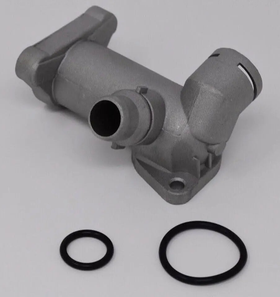 Cast aluminum coolant flange for Audi B5 A4 and VW Passat, compatible with 1.8T engine, by Jack Spania Racing.