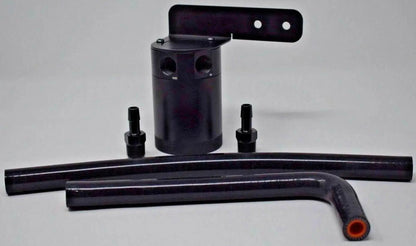Billet baffled oil catch can for 2016-2020 Honda Civic 1.5T Turbo EX Touring engine, made by Jack Spania Racing, shown in image.