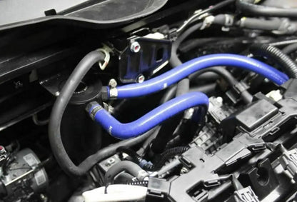 Billet baffled oil catch can for 2016-2020 Honda Civic 1.5T Turbo, engine parts by Jack Spania Racing, showing the metal can with fittings.