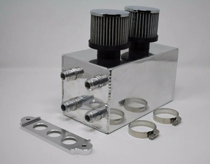 Jack Spania Racing Pro Series Oil Catch Can for Honda Civic and Acura Integra, 4-port engine part with -10AN fittings.