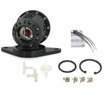 Jack Spania Racing SSQV blow off valve installed on a 2002-2007 Subaru WRX and 2004-2018 STI engine with adapter.
