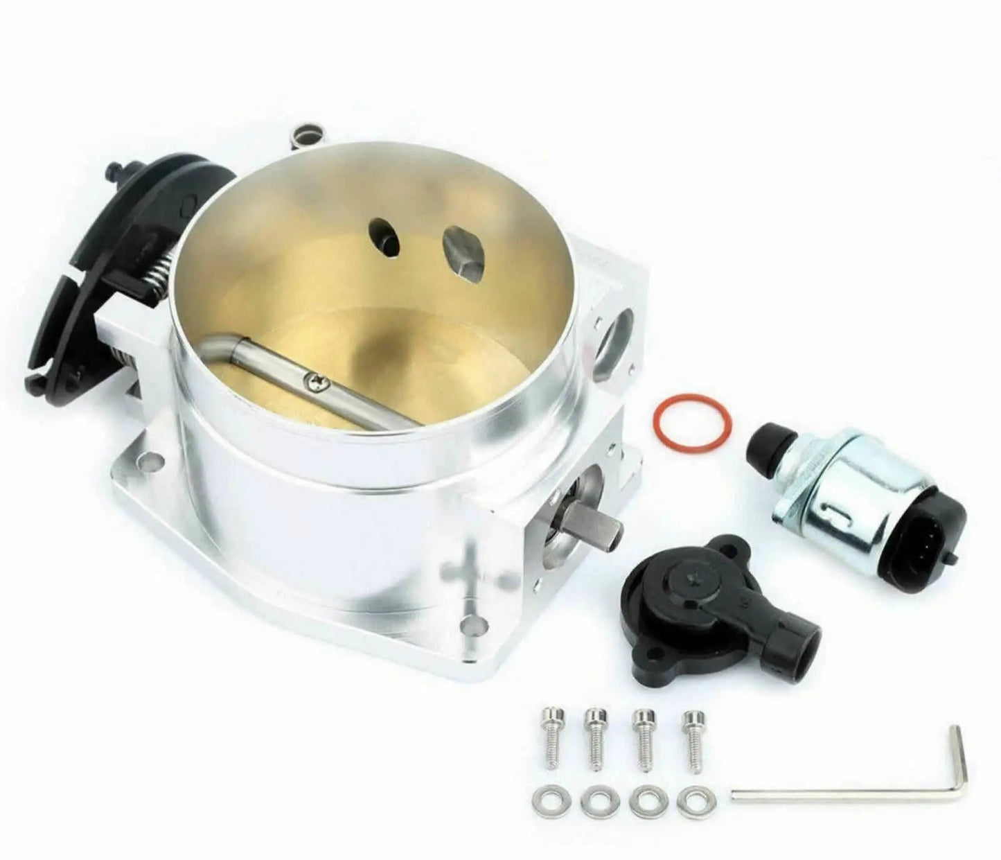 92mm aluminum intake manifold throttle body with TPS and IAC for LS1, LS2, LS3, LS6, LSX engines by Jack Spania Racing.