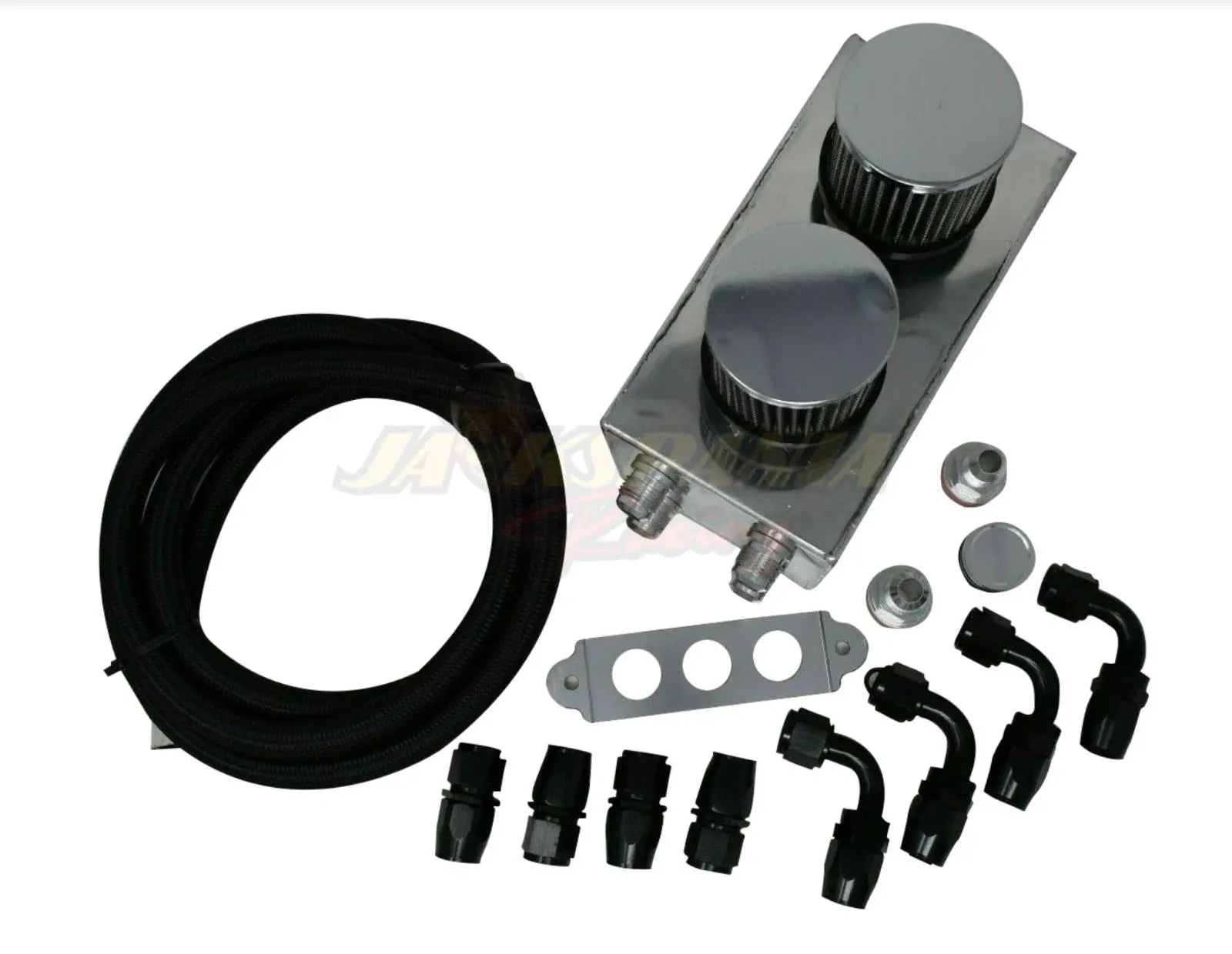 Jack Spania Racing Pro Series oil catch can with hoses for Honda Civic Acura Integra 4 port -10AN engine parts.