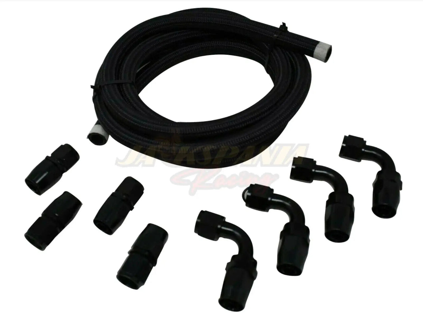 Jack Spania Racing Pro Series oil catch can for Honda Civic and Acura Integra, with 4 ports and hoses, engine parts.