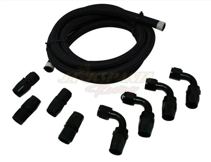 Jack Spania Racing Pro Series oil catch can for Honda Civic and Acura Integra, with 4 ports and hoses, engine parts.