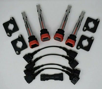 Audi 2.0T Coil Conversion ICM Bypass Kit with R8 coilpack plates for 97-99.5 B5 A4 1.8T engine, by Jack Spania Racing.