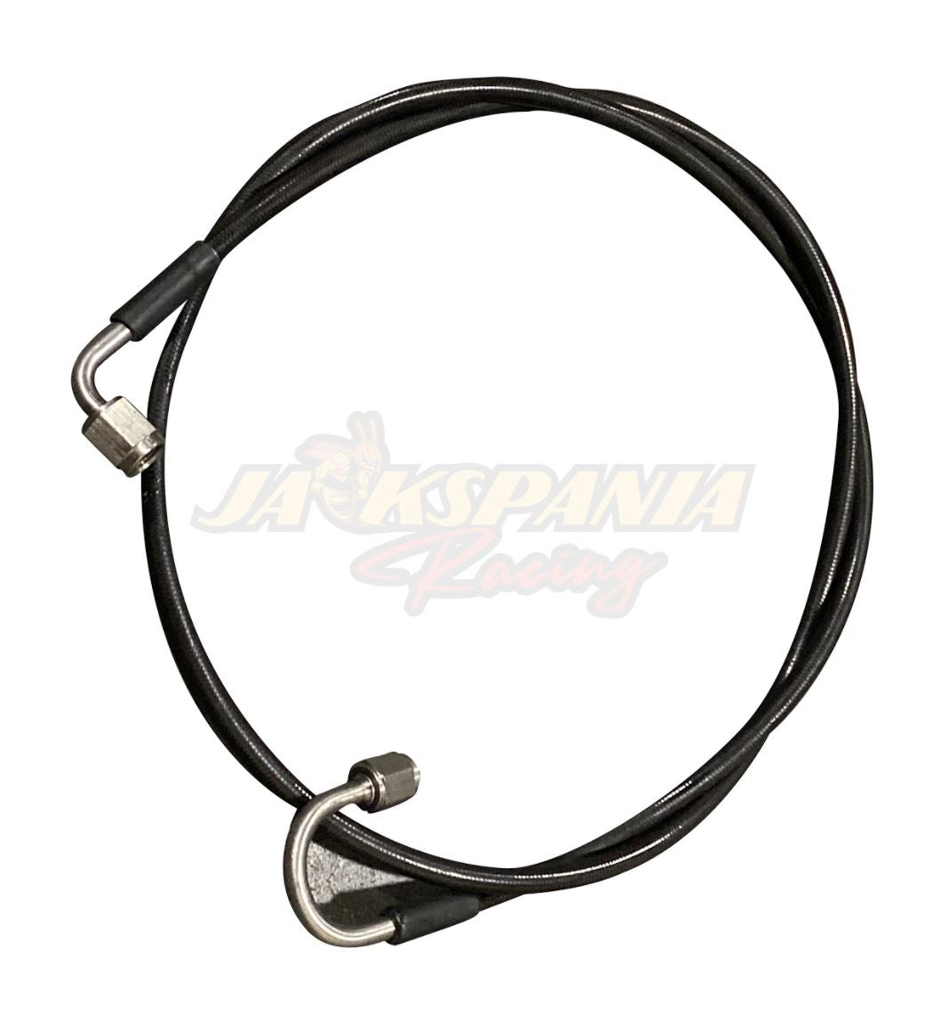 Stainless steel clutch line kit for Honda K-Series K20 K24 engines, compatible with Civic, Integra, and CRX, by Jack Spania Racing.