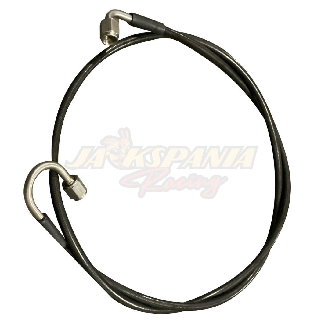 Stainless steel clutch line kit for Honda K-series K20 and K24 engines, compatible with Civic, Integra, CRX from Jack Spania Racing.