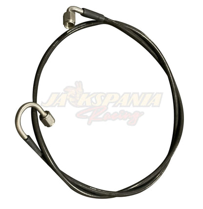 Stainless steel clutch line kit for Honda K-series K20 and K24 engines, compatible with Civic, Integra, CRX from Jack Spania Racing.