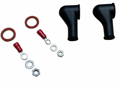 Jack Spania Racing 380LPH external inline fuel pump with check valve, 10AN/8AN brackets and clamps for Bosch 044 engine fuel system