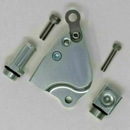 Jack Spania Racing K Series Swap Intake Manifold Coolant Adapter Plate on K24 head for K20 engine, showing detailed engine part.