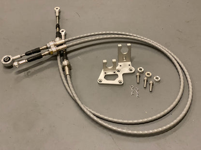 Jack Spania Racing RSX shifter cables and transmission bracket for K20, K24, and K swap series in EG, EK, DC2 race cars.