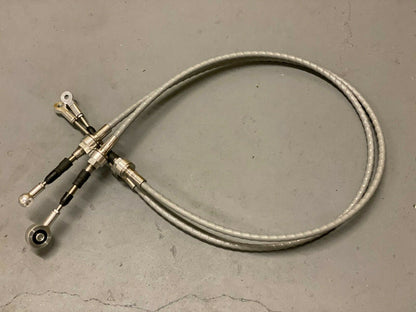 Jack Spania Racing RSX shifter cables and transmission bracket for K20 and K24 swaps, compatible with EG, EK, DC2 Honda models.