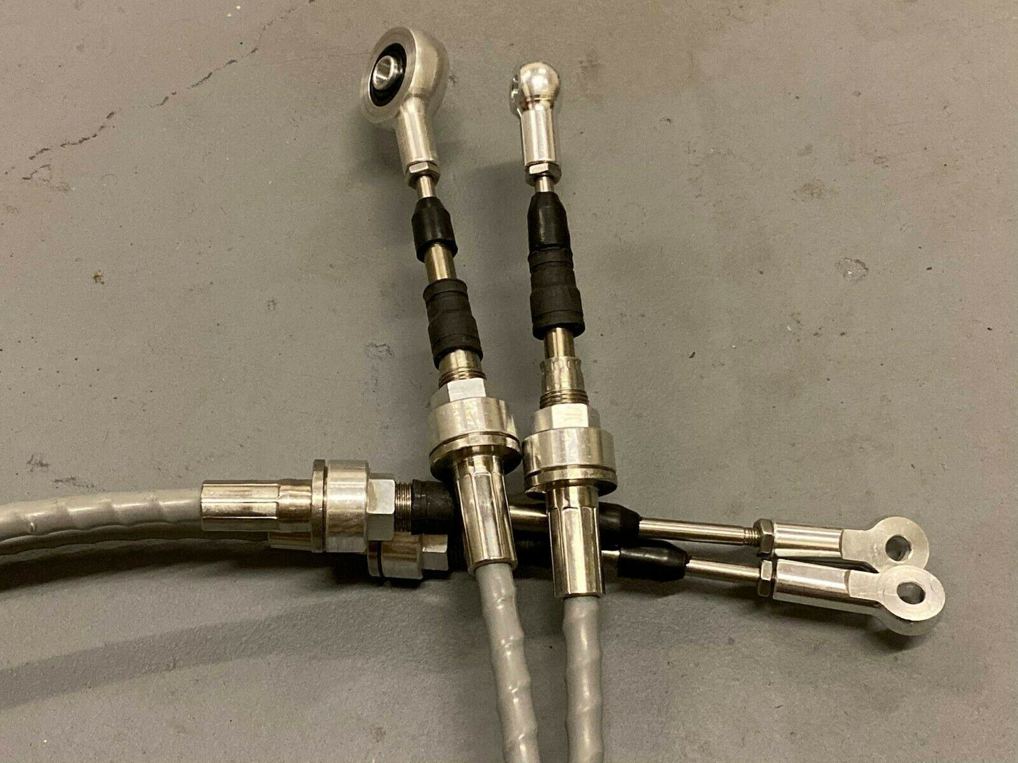 Jack Spania Racing RSX shifter cables and transmission bracket for K20, K24, EG, EK, DC2 series Honda race cars.