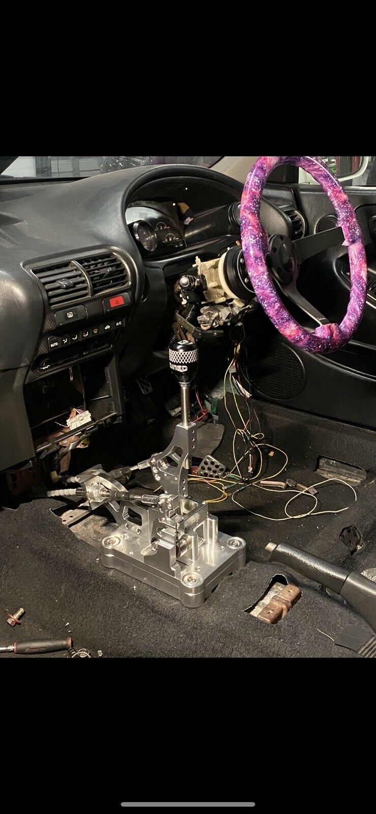 Jack Spania Racing K20 K24 RSX shifter cables and transmission bracket for K-series Honda Civic and Integra K swap models.