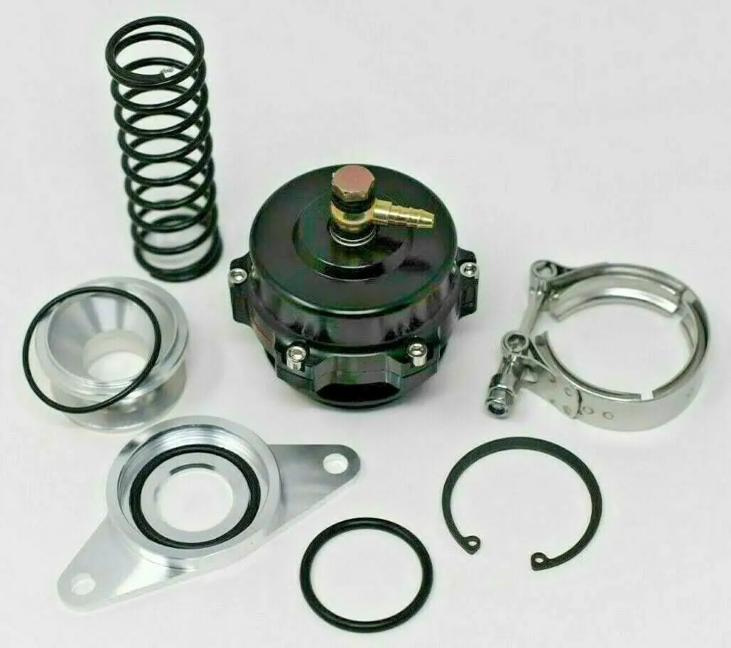 Jack Spania Racing 50mm Blow Off Valve (BOV) for Subaru Impreza WRX and STi engine, showcasing the polished metal component.