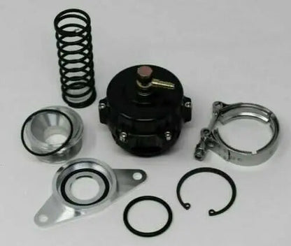 Jack Spania Racing 50mm Blow Off Valve BOV for Subaru Impreza WRX and STi engine parts, featuring a metallic finish and compact design.