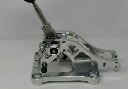 Jack Spania Racing billet shifter box assembly for TSX, TL, Accord AWD J K Series transmission parts, showing polished metal construction.