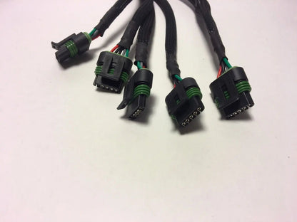 Jack Spania Racing 034 Motorsport AAN Plug-In Wiring Harness for VW/Audi 2.0T engine high output wiring kit, detailed view of the harness.