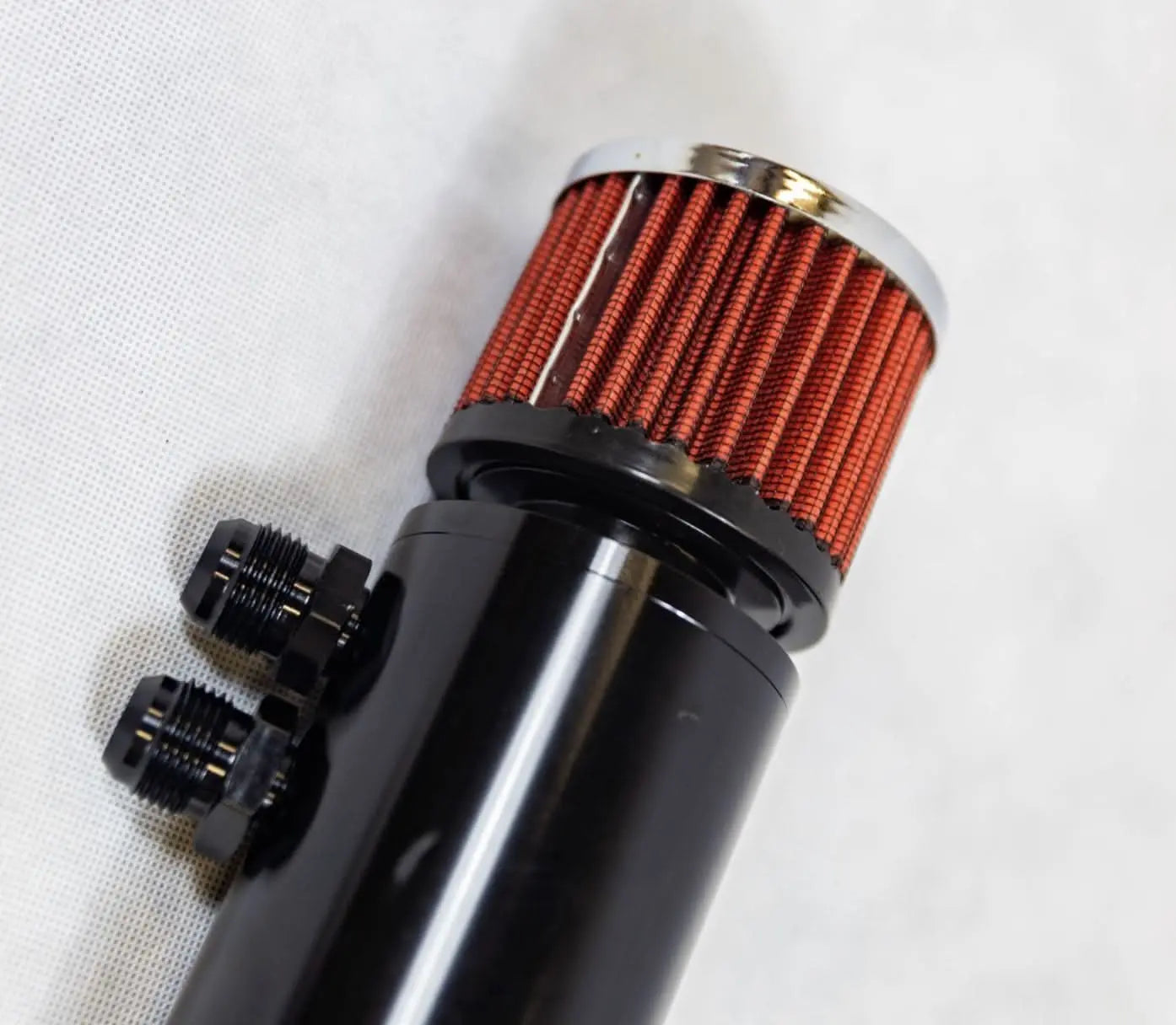 Universal 2 port catch can baffled breather filter oil reservoir tank for engine, AN8 fitting by Jack Spania Racing.