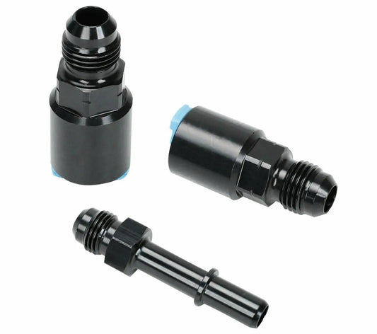 Jack Spania Racing EFI fitting kit for Corvette LS1 fuel filter regulator with 6AN feed and return adapters, engine parts.
