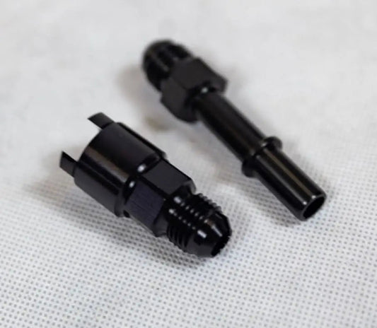 Jack Spania Racing EFI fitting kit for Corvette LS1 fuel filter regulator, includes 6AN feed and return adapter for engine performance.