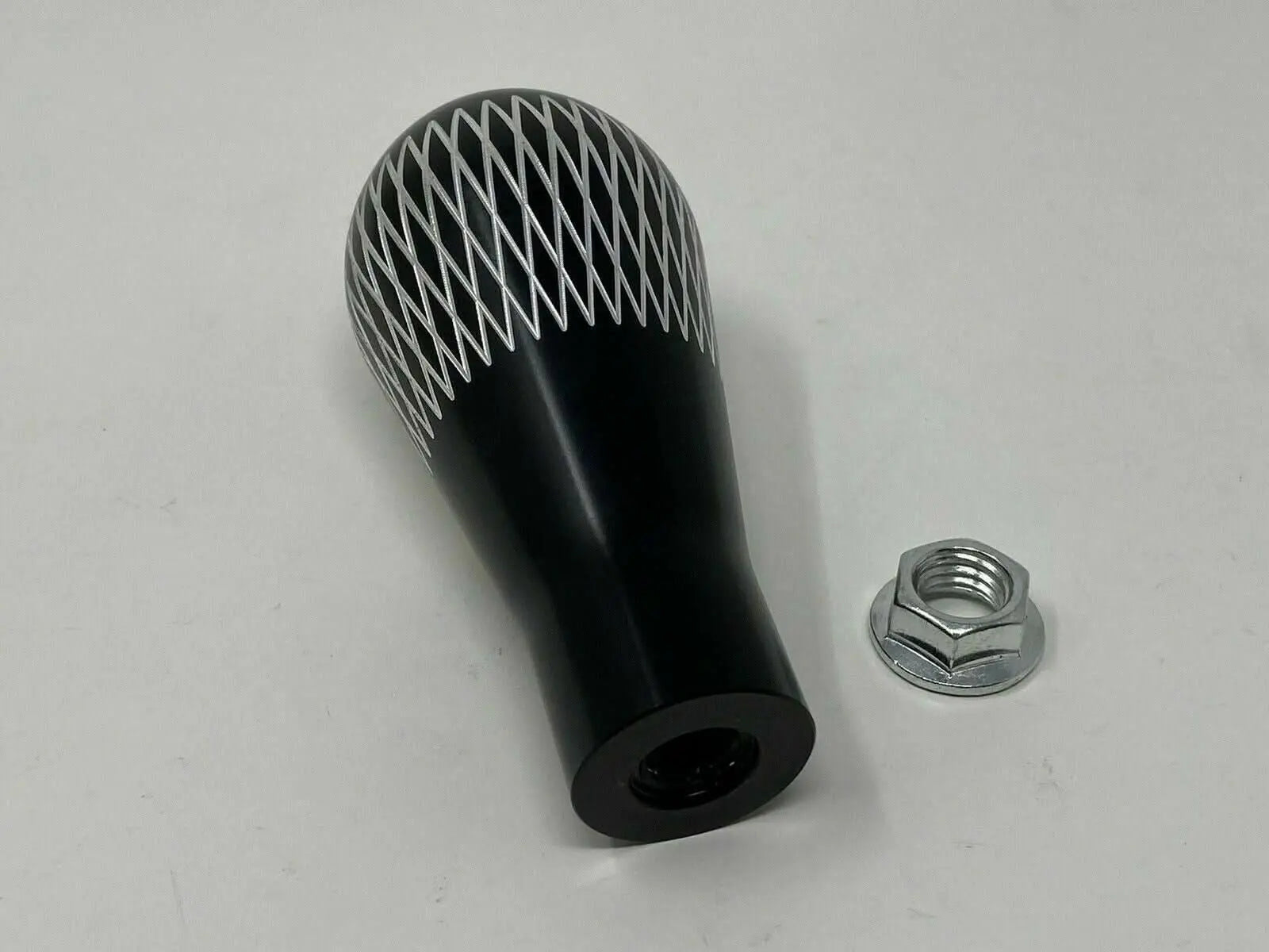 Jack Spania Racing billet tear drop weighted shift knob, aluminum interior accessory, 195 grams, M10 x 1.5 fits EG EK DC2 models