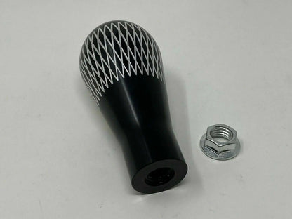 Jack Spania Racing billet tear drop weighted shift knob, aluminum interior accessory, 195 grams, M10 x 1.5 fits EG EK DC2 models
