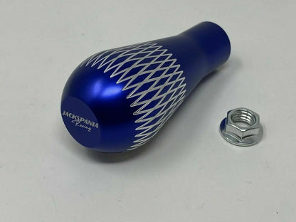 Aluminum Billet Tear Drop weighted shift knob, 195 grams, M10 x 1.5, for EG EK DC2 interior, by Jack Spania Racing.