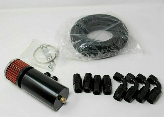 Jack Spania Racing Pro Series 0.75L 10AN Oil Catch Can Hose Kit with fittings, engine parts for universal AN10 applications
